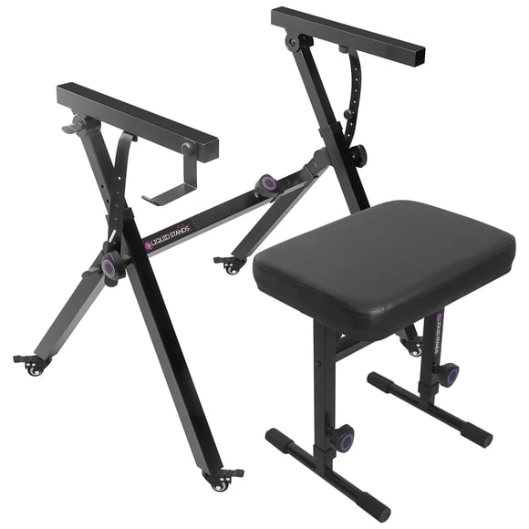 Liquid Stands Foldable Piano Keyboard Stand - 54-88 Key Z Style Adjustable Digital Piano Stand Electric Piano Stand - Portable Heavy Duty Music Stand for Kids Adults - Sturdy Musical Keyboard Stand (