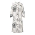 thumbnail image 4 of Robes d'Invitée de Mariage pour Femmes Courtes Mode pour Femmes Col en V Ample Manches Longues Coton Lin Imprimé Robe Longueur Cheville Robe Longue Robe d'Été à Manches Longues pour Femmes en Liquidation, 4 of 8