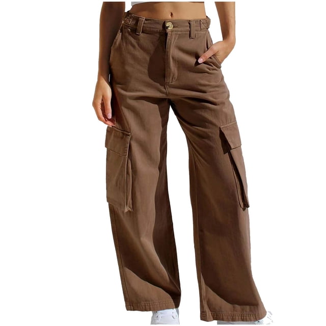 Teissuly Jeans for Women Fashion Spring/Summer Large Pocket Zipper Button Tight Pants, Size S-XL