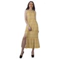 thumbnail image 1 of Moomaya Robe de Vacances pour Femmes en Rayonne, Col Licou, Sans Manches, Fente avant, Robe Imprimée, 1 of 4