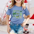 thumbnail image 2 of T-shirts Filles Été Col Rond Manches Courtes Imprimé Nœud Papillon Coupe Décontractée Basiques Hauts Filles Bleu Clair 12-13 Ans, 2 of 4