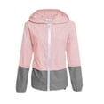 thumbnail image 1 of Opperiaya Women Packable Rain Jacket Outdoor Color Block Hooded Windbreaker, 1 of 4