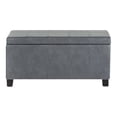 thumbnail image 4 of SIMPLIHOME Dover Banc Rectangulaire de Rangement à Dessus Relevable de 36 Pouces de Large en Similicuir Gris Pierre Rembourré, Repose-Pieds Tabouret, Table Basse pour le Salon, la Chambre et la Chambre d'Enfant, Contemporain, 4 of 5