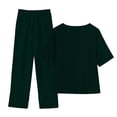 thumbnail image 3 of Yuyuzo Ensembles Détente pour Femmes, Hauts à Col Rond à Boutons, Pantalons Amples avec Poches, Ensemble Assorti d'Été 2 Pcs, 3 of 4