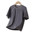 thumbnail image 4 of hengsof T-Shirt de Sport d'Été pour Filles en Soie Glacée Confortable et Respirant à Manches Courtes Col Rond Haut Évacuant l'Humidité T-Shirt de Sport, 4 of 5
