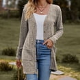 thumbnail image 2 of Yuyuzo Women's Cardigan 2025 Fall Casual Button down Sweaters Open Front Ribbed Knit Sweater Coat with Pockets, 2 of 5