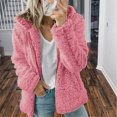 thumbnail image 2 of Womens Fuzzy Fleece Jackets 2023 Clearance Solid Zipper Sharpa Coat Fall Winter Warm Thick Hooded Jacket with Pockets, 2 of 6