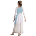 thumbnail image 2 of Jhaoyu Robe de Danse Asymétrique pour Filles Enfants, Robe de Prière Liturgique à Blocs de Couleur Bleu Clair 16, 2 of 7