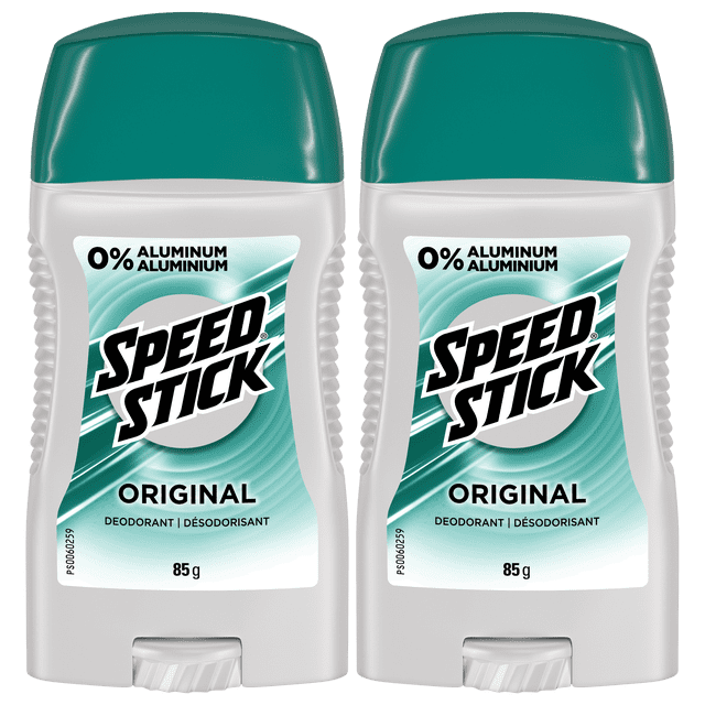 Speed Stick Deodorant for Men, Aluminum Free, Original Scent, 85g (2-pack)