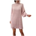 thumbnail image 3 of Femmes Casual Pull Robe de l'Épaule à Manches Longues Sangle en Vrac Pari Midi Robe, 3 of 5