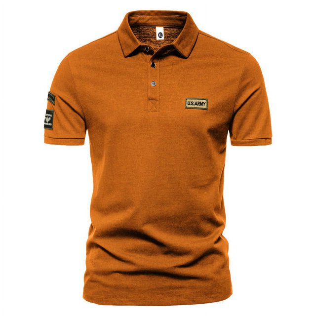 EGNMCR Chemise Blouse Homme à Manches Courtes Col Rabattu Unie à Boutons Hauts