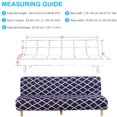 thumbnail image 2 of 2024 Futon Slipcover Armless Sofa Covers Stretch Sofa Bed Slipcover Protector Elastic (Light Gray Animal), 2 of 9