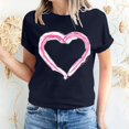 thumbnail image 1 of Pisexur T-shirt de la Saint-Valentin Haut T-shirt de la Saint-Valentin pour Femme Amour Imprimé T-shirt à Manches Courtes Haut à Manches Courtes Col Rond Haut/chemise, 1 of 5