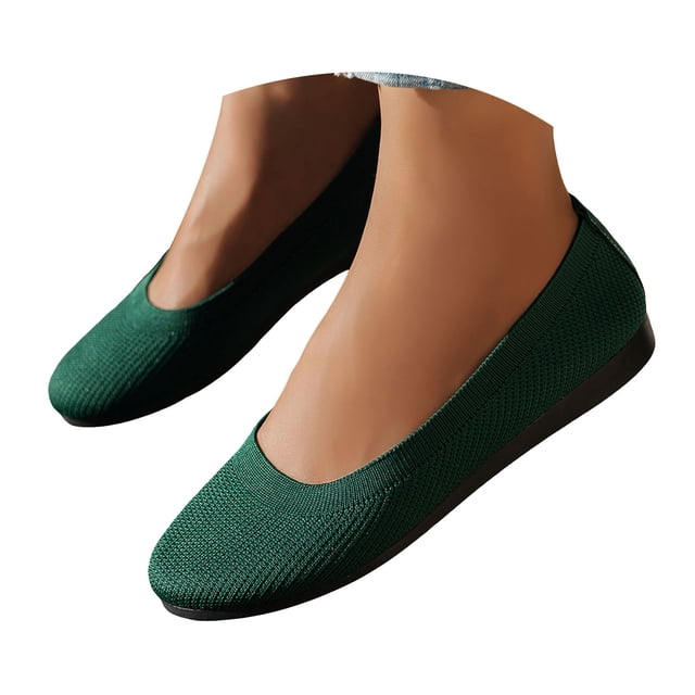 Dakaela Ballerines Chaussures Plates Femmes Habillées Bout Rond à Enfiler Ballerine Marche Mocassins à Petit Talon Compensé