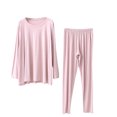 thumbnail image 1 of Tnhcen Ensemble de Sommeil de Maternité Multifonction pour Femmes - Pyjama d'Allaitement à Cordon de Serrage Ajustable / Ensemble de Détente Uni à Manches Longues et Col Rond S-TG, 1 of 7