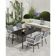 thumbnail image 2 of Comfortable Stackable Outdoor Patio Dining Chairs Set of 4 – Armchairs with Cushions – Black Metal Frame & Neutral Shade Inspired Style Hand-Woven Rope Rattan, 2 of 8