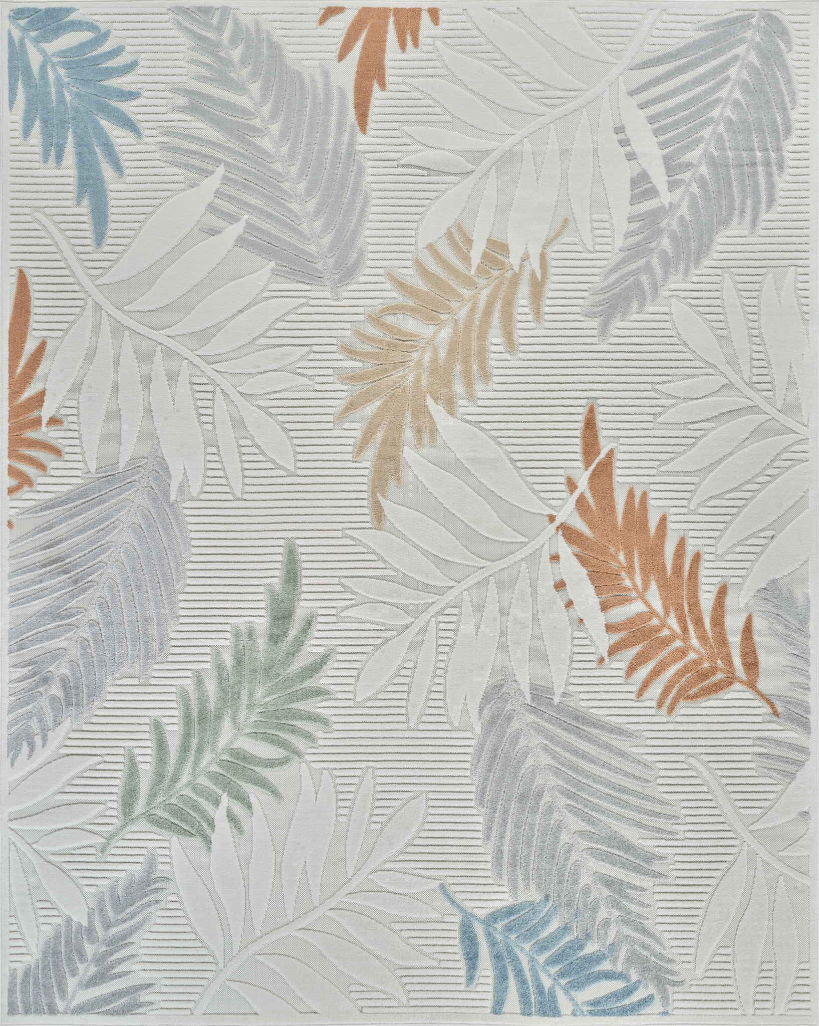 Tapis d'interieur/exterieur abstrait Rug Branch Alfombra, beige creme, motif floral - Salon, chambre, salle a manger et cuisine
