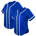 thumbnail image 1 of TOPTIE Lot de 2 Chandails de Baseball pour Femmes Chandails de Softball Chemises à Boutons-Bleu Bleu-TP, 1 of 6