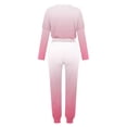 thumbnail image 5 of Mrat Two Piece Swimsuit for Women 2 Piece Jogging Sets Gradient Color Polyester Long Sleeve Sweatsuits Sets Two Piece Track Suits Drawstring High Waist Pants Set Comfy Outfits T-Pink S, 5 of 5