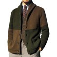 thumbnail image 1 of MAWCLOS Cardigan Ouvert pour Hommes, Chandail à Manches Longues, Chandails Tricotés d'Extérieur, Cardigans à Blocs de Couleur, Vert Armée, m, 1 of 6