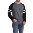 thumbnail image 2 of Xingqing T-Shirts à Manches Longues Raglan pour Hommes, Chandail en Molleton Décontracté à Col Rond, Pull Ample, Chemises Athlétiques, Noir Charbon L, 2 of 5