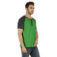 thumbnail image 2 of Inkmeso T-Shirts à Manches Courtes Raglan en Coton Léger Unis T-Shirt Classique Henley pour Hommes, 2 of 7