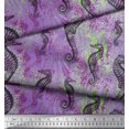 thumbnail image 2 of Soimoi Viscose Chiffon Fabric Texture & Sea Horse Ocean Printed Fabric 1 Yard 42 Inch Wide, 2 of 3