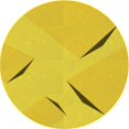 thumbnail image 1 of Ahgly Company Machine Washable Indoor Round Transitional Yellow Area Rugs, 8' Round, 1 of 7