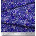 thumbnail image 2 of Soimoi Blue Cotton Poplin Fabric Leopard Animal Skin Decor Fabric Printed Yard 56 Inch Wide, 2 of 3