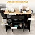 thumbnail image 4 of HOMCOM Kitchen Island on Wheels, Kitchen Cart with Solid Wood Top, Black, 4 of 10