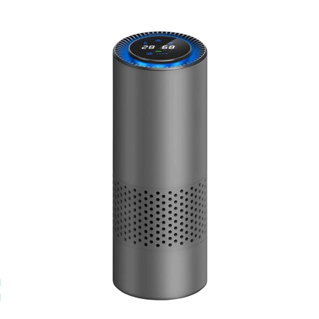 amdohai Portable Anion Air Purifier for Car Home or Office, USB, Grey/Gold