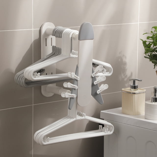 Support de Rangement Mural Fonctionnel Rétractable pour des Espaces de Salle de Bain et de Balcon Organisés