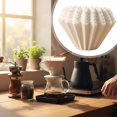 thumbnail image 2 of 100 Paper Coffee Filters, Ngxiha Coffee Filters Small Coffee Maker Single Coffee Pot Pour Over Coffee Makers, 2 of 5