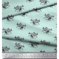 thumbnail image 2 of Soimoi Green Poly Georgette Fabric Landscape & Reindeer Animal Print Fabric by Yard 42 Inch Wide, 2 of 5