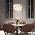 thumbnail image 2 of Artika Plume Modern LED Pendant Light Fixture White Feather Shade, 2 of 5