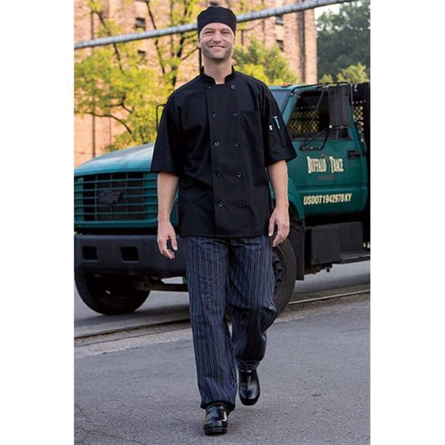 Uncommon Threads 4003-3606 Pantalon de Chef Ample Teint en Fil Noir/blanc Tribal - 2XLarge