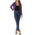 thumbnail image 2 of INSPIRE CHIC Boléro Ouvert pour Femme, Ourlet Arrondi, Cardigan Court, Violet Foncé, TG, 2 of 5