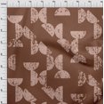 thumbnail image 4 of oneOone Velvet Brown Fabric Geometric Half Circle Sewing Craft Projects Fabric Prints By Yard 58 Inch Wide, 4 of 4