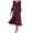 winered, variant on Women Formal Maxi Satin Dress Long Puff Sleeve Deep V-Neck Empire Waist Dress Evening Party Cocktail Dress Wine Red XL