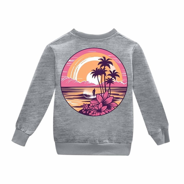 PMVFHDE Chandails en Molleton d'Automne pour Filles à Capuche Imprimé Lettres Mode Décontracté Gris,90