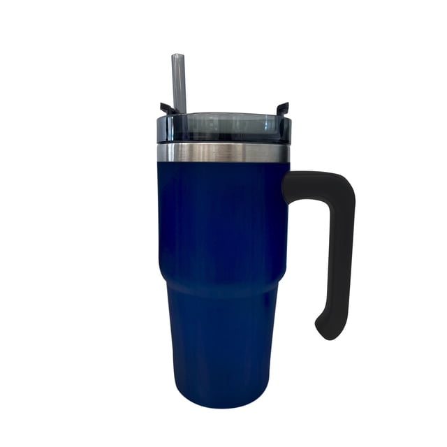 JS Gourmet - Tasse de Voyage en Acier Inoxydable Isolée à Double Paroi, Capacité de 600 ml, Bleu