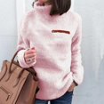 thumbnail image 2 of XZNGL Hauts pour Femmes Manches 3/4 Femmes Couleur Unie Fermetures Éclair Col Roulé Chandail Molletonné Chandail Hauts Blouse Chaude Hauts d'Hiver pour Femmes Manches 3/4 Hauts d'Hiver pour Femmes, 2 of 6