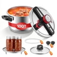 thumbnail image 1 of VEVOR Pressure Cooker, 10Qt Pressure Cooker Stainless Steel, Pressures Canner with Steaming Rack, Tempered Glass Lid, Three Pressures Settings for Meat, Beans, Rice, Soup, Sauces, Cook up to 100 kPa, 1 of 9