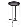 thumbnail image 1 of Kate and Laurel Celia Table d'Appoint Ronde en Métal Pliable avec Dessus à Plateau, Noir, 1 of 5