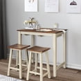 thumbnail image 4 of Gymax 3-Piece Bar Table Set Counter Pub Table& 2 Saddle Bar Stools w/ Hanging Design, 4 of 10
