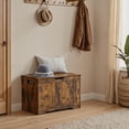 thumbnail image 5 of Coffre de Rangement, Banc de Rangement pour Chaussures d'Entrée avec 2 Charnières de Sécurité, Style Ferme, Brun, 5 of 5