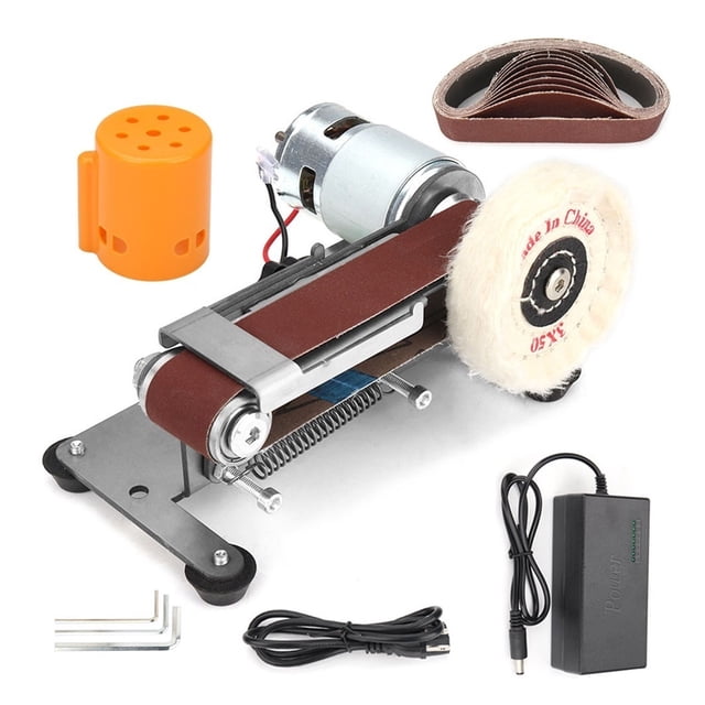 Mini Electric Belt Sander DIY Polishing Grinding Machine Multifunctional Grinder Belt Sander Cutter Edges Sharpene ,Wide Use