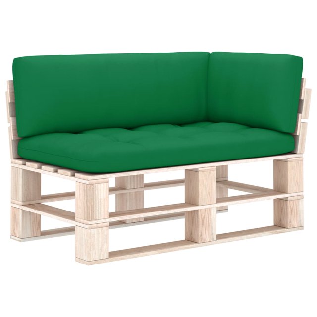 vidaXL Coussins de Palette 3 Pcs Tissu Vert