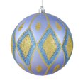 thumbnail image 1 of Vickerman N188129D 4.75 in. Periwinkle Matte Ball Ornament with Glitter Diamond Pattern  4 per Pack, 1 of 1