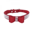 thumbnail image 1 of [Big Clear!]Cute & Good-Looking  Soft Leather Dog & Cat Collar & Leash Set - Rhinestone Flocking Sparkly Crystal Diamonds Studded - Cute Double Bowknot - Perfect For the Show, 1 of 7